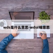 wds是什么意思-wdsr啥意思